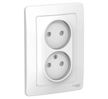 Blanca Белый С/У Розетка 2-ая без заземления со шторками, 16А, 250В  BLNRS000121  SE