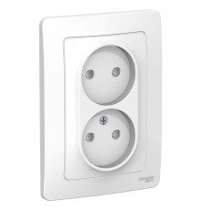 Blanca Белый С/У Розетка 2-ая без заземления со шторками, 16А, 250В  BLNRS000121  SE