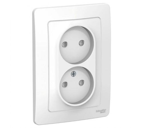 Blanca Белый С/У Розетка 2-ая без заземления со шторками, 16А, 250В  BLNRS000121  SE