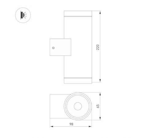 Светильник LGD-RAY-WALL-TWIN-R65-2x12W Day4000 (GR, 6 deg, 230V) (Arlight, IP65 Металл, 3 года) 044232 Arlight