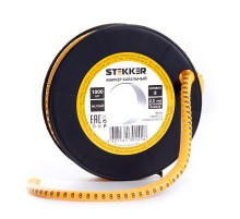 Кабель-маркер "8" для провода сеч.2,5мм , желтый (1000шт в упак)  39105  STEKKER