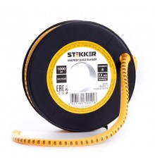 Кабель-маркер "8" для провода сеч.1,5мм , желтый (1000шт в упак)  39092  STEKKER