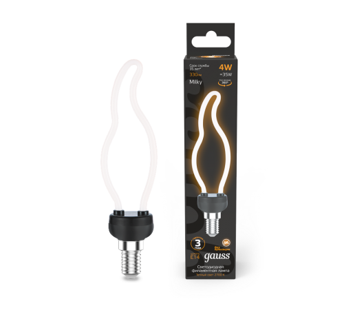 Лампа светодиодная LED Filament Bulbless CT35 Milky E14 4W 330lm 2700K 35*150mm 1/10/100  1000801104  Gauss