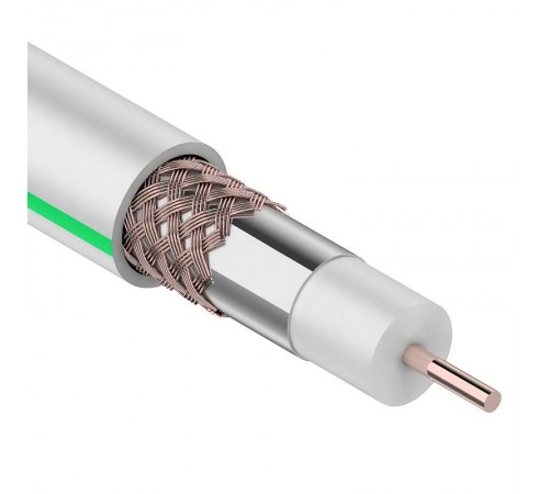 Кабель коаксиальный SAT 703B, 75 Ом, Cu/Al/Cu, 75%, бухта 20 м, белый  01-2431-20  REXANT