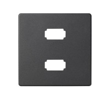 Simon 82 Накладка для коннектора 2*USB 2.0 типа А, "мама", S82, S82N, S82 Detail, графит  8201090-038  Simon