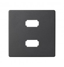 Simon 82 Накладка для коннектора 2*USB 2.0 типа А, "мама", S82, S82N, S82 Detail, графит  8201090-038  Simon