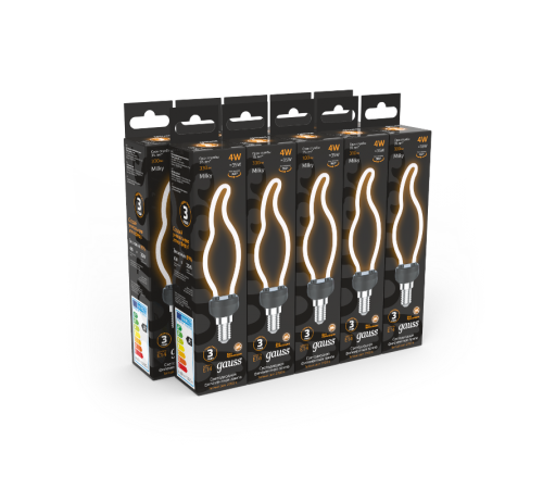Лампа светодиодная LED Filament Bulbless CT35 Milky E14 4W 330lm 2700K 35*150mm 1/10/100  1000801104  Gauss