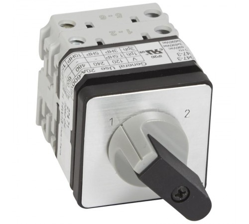 Переключатель на 2 направления - без положения ''0'' - PR 21 - 2П - 4 контакта - крепление на дверце  027471  Legrand