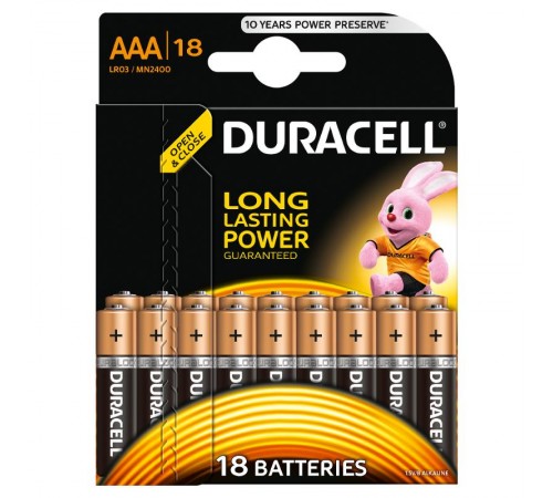 Элементы питания Duracell LR03-18BL BASIC  Б0014449  Duracell