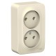 Blanca Молочный О/У с изолирующей пластиной Розетка 2-ая без заземления без шторок 16А, 250В  BLNRA000212  SE
