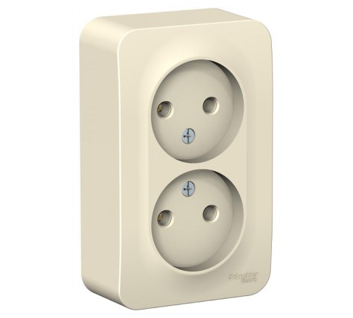 Blanca Молочный О/У с изолирующей пластиной Розетка 2-ая без заземления без шторок 16А, 250В  BLNRA000212  SE