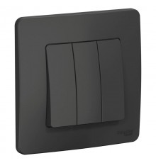 Blanca Антрацит С/У Выключатель 3-клавишный, 10А, 250B  BLNVS100506  SE