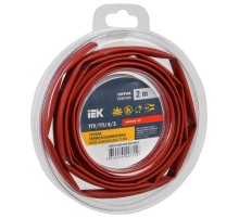 Трубка термоусадочная ТТУ нг-LS 6/3 красная (2м/упак) IEK  UDR12-006-003-002-K04-T  IEK