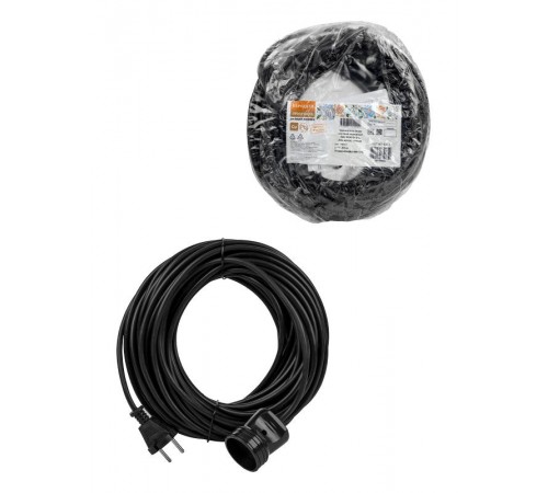 Удлинитель-шнур силовой народный ПВС 3500 Вт б/з, 20м, штепс. гнездо SQ1307-0272  TDM
