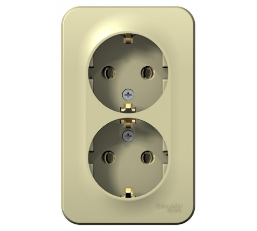 Blanca Бежевый О/У с изолирующей пластиной Розетка 2-ая с заземл. без шторок 16А, 250В  BLNRA010217  SE