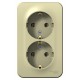 Blanca Бежевый О/У с изолирующей пластиной Розетка 2-ая с заземл. без шторок 16А, 250В  BLNRA010217  SE