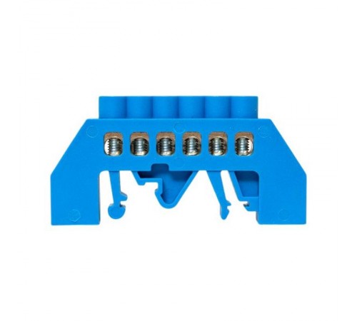 Шина "0" N (6x9мм) 6 отв. латунь синий нейл. корп. комбинир. розн. стикер  sn0-63-06-dn-r  EKF
