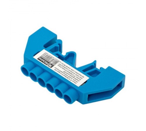 Шина "0" N (6x9мм) 6 отв. латунь синий нейл. корп. комбинир. розн. стикер  sn0-63-06-dn-r  EKF