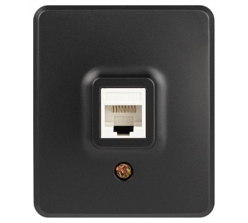 Розетка ЭРА Эксперт 11-3203-05 информационная RJ45, IP20, ОУ, Антрацит  Б0062988  ЭРА