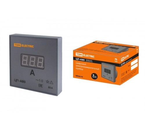 Цифровой амперметр ЦП-А80 60А-1,0 (без поверки)  SQ1102-0519  TDM