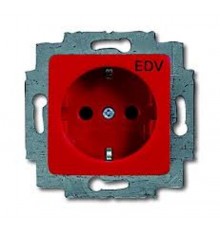 Розетка SCHUKO 16А 250В с маркировкой EDV, цвет красный  2011-0-2886   2CKA002011A2886  ABB
