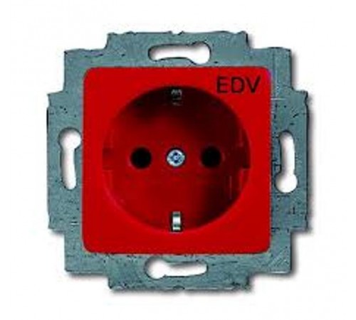 Розетка SCHUKO 16А 250В с маркировкой EDV, цвет красный  2011-0-2886   2CKA002011A2886  ABB