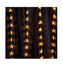 Гирлянда - занавес Звездочки 230V 100 LED 2*1м, 2700K с контроллером, IP20 , сетевой шнур 3м в комплекте, CL25  48607  FERON