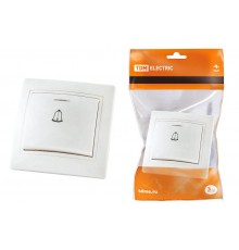 Кнопка звонковая с подсветкой 6А белая "Таймыр"   SQ1814-0010  TDM