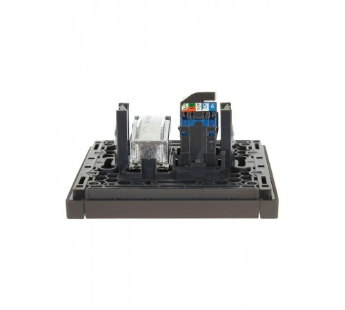 FORTE&PIANO Розетка двойная TV+RJ45 кат.6 FP337 серый  FP-AK20-2-K03  IEK