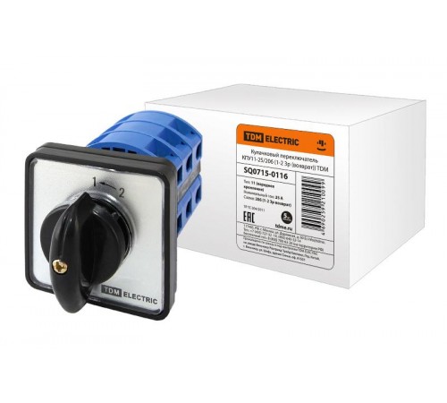 Кулачковый переключатель КПУ11-25/206 (1-2 3р (возврат))  SQ0715-0116  TDM