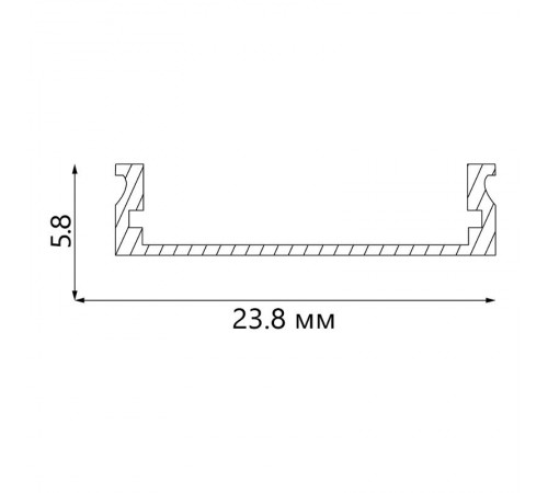 Профиль алюминиевый для светодиодной ленты круглый широкий с заглушками, серебро CAB283 2м ( в комплекте 2 заглушки, 4 крепежа)  10302  FERON