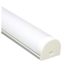 Профиль алюминиевый для светодиодной ленты круглый широкий с заглушками, серебро CAB283 2м ( в комплекте 2 заглушки, 4 крепежа)  10302  FERON