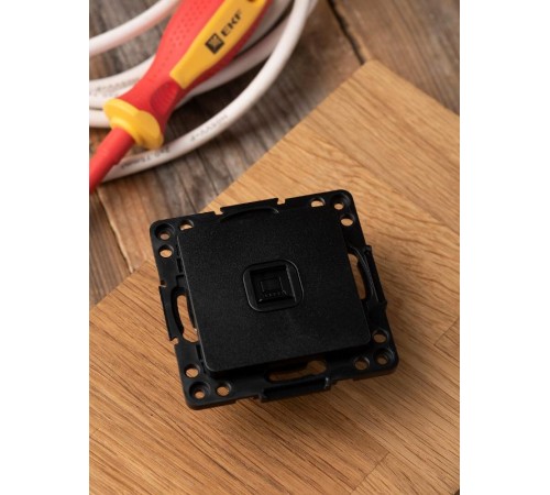 Стокгольм Механизм Розетки RJ-45 1-местной черный PROxima  EZK01-035-10  EKF