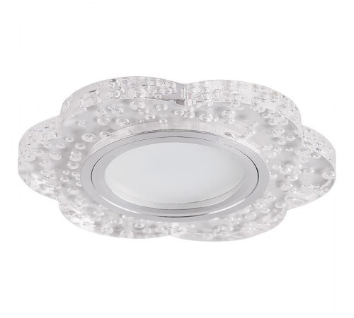 Светильник точечный встраиваемый под лампу, с LED подсветкой CD954 15LED*2835 SMD RGB, MR16 50W G5.3, "цветок", прозрачный  32540  FERON
