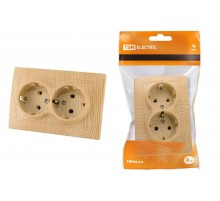Розетка двойная 2П+З 16А 250В "ЭКО" (сосна) "Таймыр"  SQ1814-0214  TDM