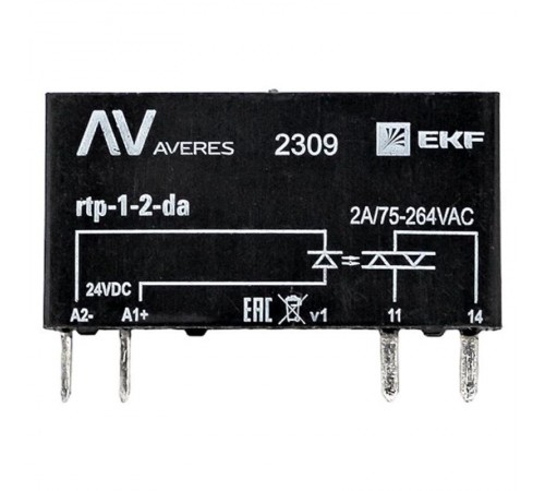 Реле твердотельное однофазное RTP 2 А, для разъема РM slim 23/1  rtp-1-2-da  EKF