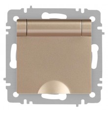 Розетка Intro Accent 6-203-04 2P+E Schuko с крышкой, 16А-250В, IP20, СУ, шампань  Б0063738  Intro