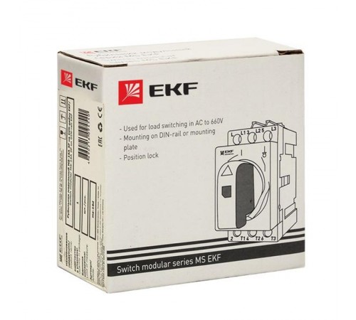 Рубильник модульный MS-16A 3P на DIN-рейку  ms-16d  EKF