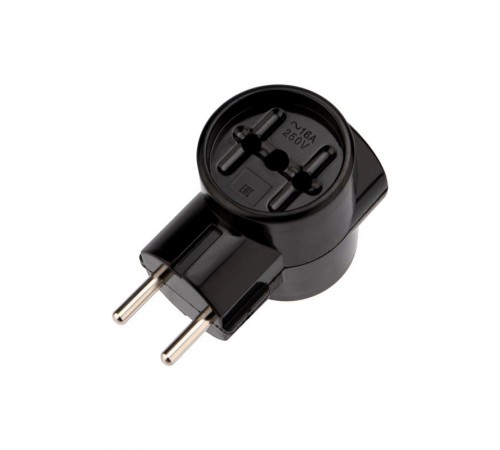 Тройник электрический РЕТРО 10А б/з черный (карболит)  11-1082  REXANT