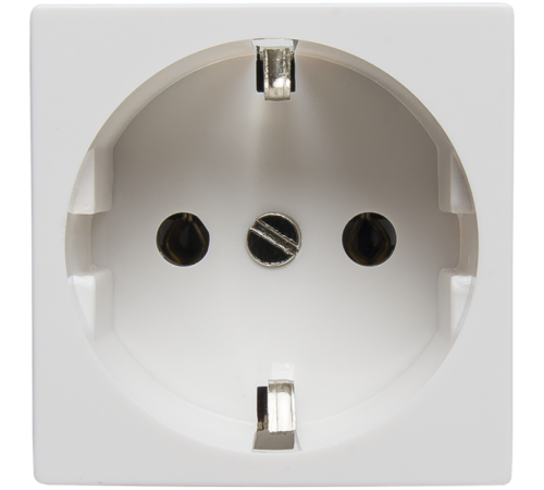 Розетка электрическая 2К+З (белая) без шторок  200001  SPL