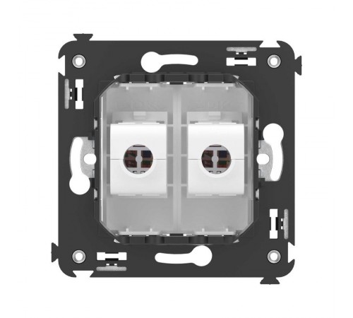 Компьютерная розетка RJ-45 без шторки в стену, кат.5е двойная, "Avanti", "Белое облако"  4400664  DKC