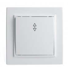 Переключатель 1-клавишный STEKKER PSW10-9005-01, 250В, 10А, серия Эрна, белый  39617  STEKKER