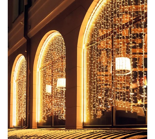 Светодиодная гирлянда ARD-CURTAIN-CLASSIC-2000x1500-CLEAR-360LED Warm (230V, 60W)  024846  Arlight