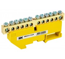 Шина PE "земля" на DIN-изоляторе ШНИ-8х12-12-Д-Ж  YNN10-812-12D-K05  IEK
