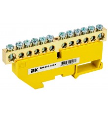 Шина PE "земля" на DIN-изоляторе ШНИ-8х12-12-Д-Ж  YNN10-812-12D-K05  IEK