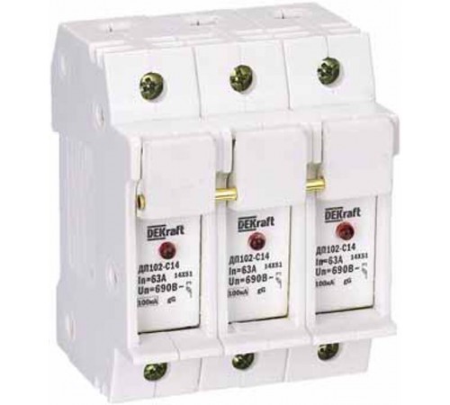 Держатель предохранителя типа C14 со светодиодной и  21388DEK  DEKraft