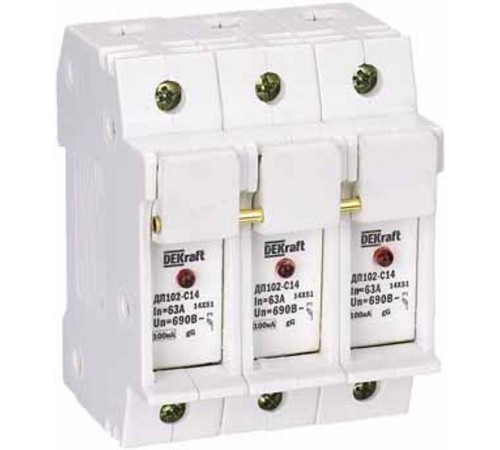 Держатель предохранителя типа C14 со светодиодной и  21388DEK  DEKraft