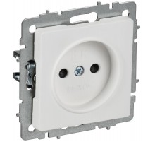 BRITE Розетка 1-местная без заземления с защитными шторками 10А РСш10-2-БрАБ арктический белый   BR-R13-10-K91  IEK