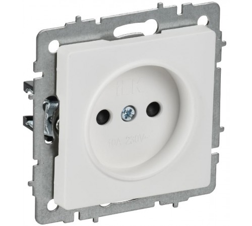 BRITE Розетка 1-местная без заземления с защитными шторками 10А РСш10-2-БрАБ арктический белый   BR-R13-10-K91  IEK