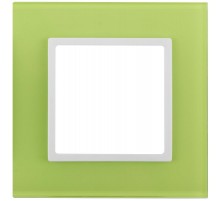 14-5101-26 Рамка на 1 пост, стекло, Эра Elegance, лайм+бел  Б0034480  ЭРА